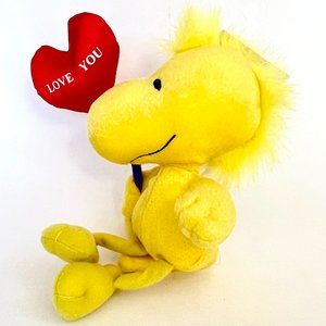 Vtg Hallmark Valentines Peanuts Woodstock Plush w/ LOVE YOU Heart Balloon & Tag
